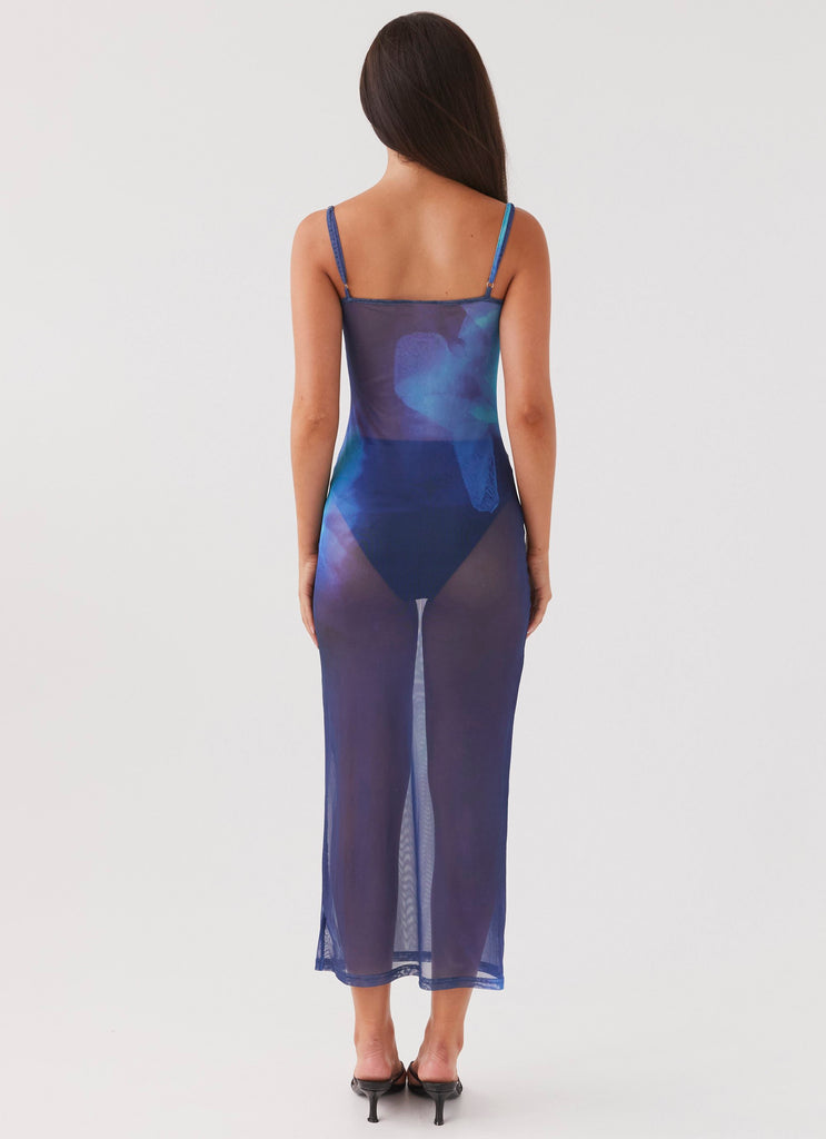 Womens Love On The Run Maxi Dress in the colour Cyber Rose in front of a light grey background