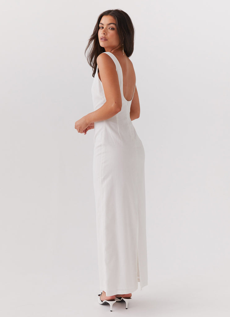 Melina Linen Maxi Dress - White