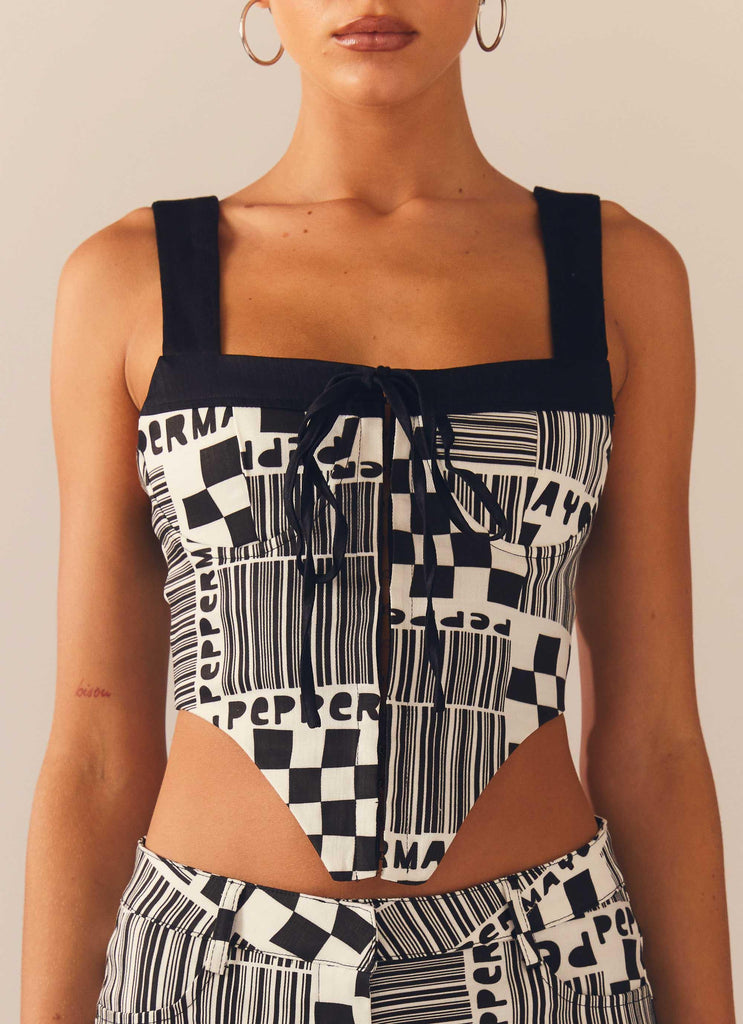 Play It Louder Bustier Top - Barcode - Peppermayo