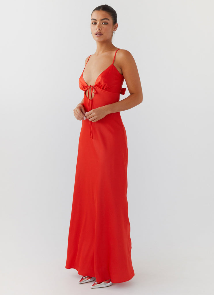 Flora Satin Maxi Dress - Citrus