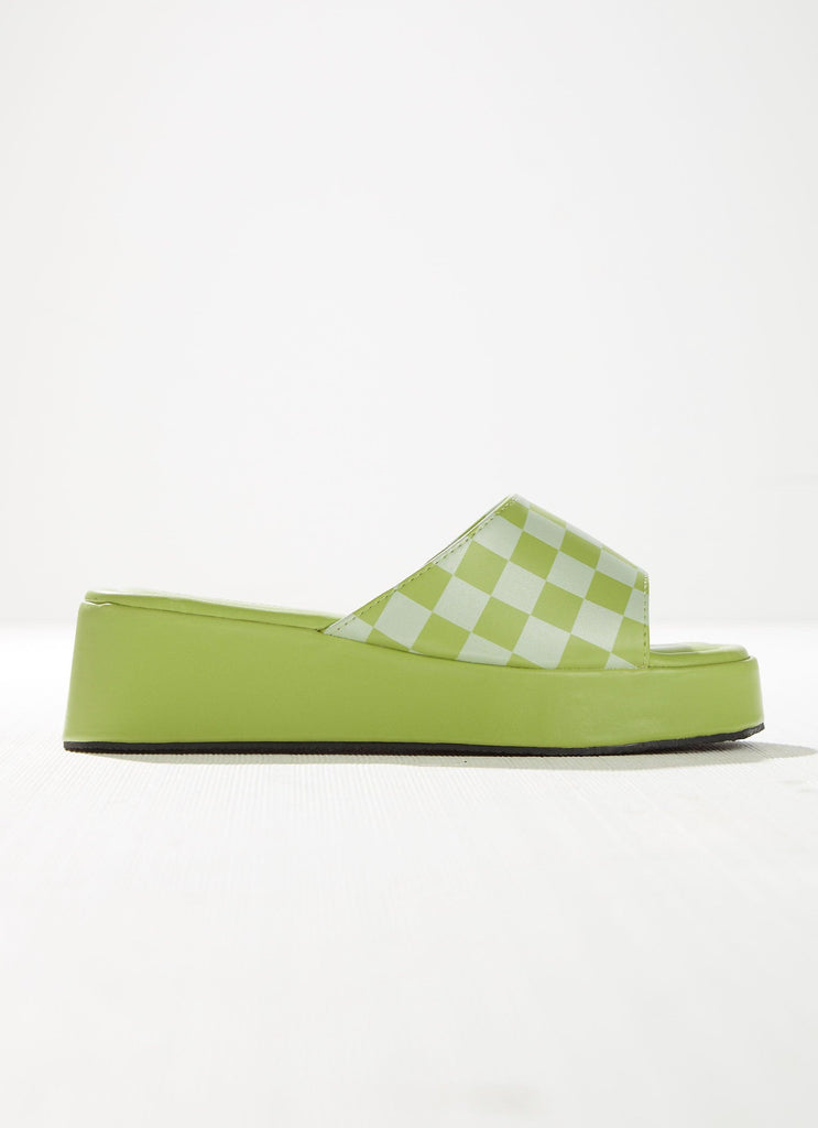 Kimora Mule - Lime Checkerboard - Peppermayo